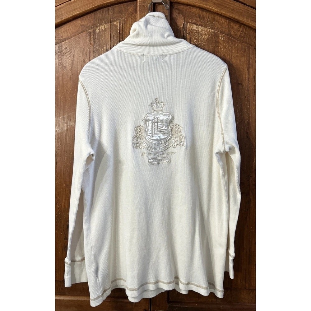Women's Lauren Ralph Lauren Active 1/2 Waffle Zip Ribbed Pullover Crest 2X EC